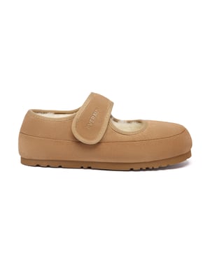 EVER AU Australia Mujeres Pantuflas de Piel de Oveja con Correa Ajustable en Verde Teal