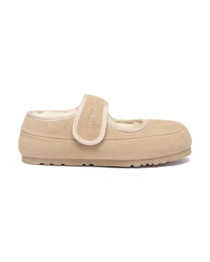 EVER AU Australia Mujeres Pantuflas de Piel de Oveja con Correa Ajustable en Verde Azulado