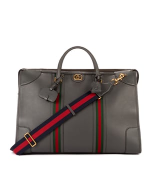 Gucci Bauletto Duffle XL en Gris Piel de becerro