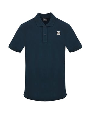 Polo Azul Marino Total Eclipse Con Parche Pequeño Del Logo De Diesel
