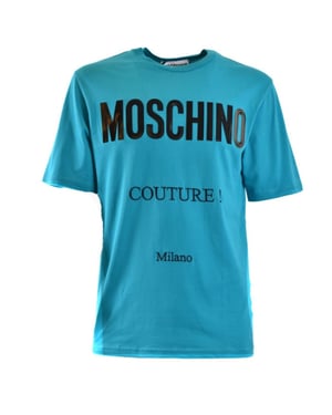 Camiseta Verde Con Logo Brillante De Moschino Couture