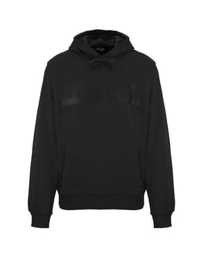 Sudadera Con Capucha Negra Con Logo Monocromático De Diesel