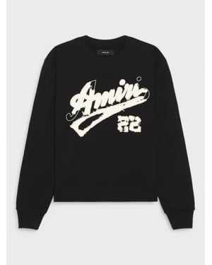 Amiri 22 Sudadera Negra con Cuello Redondo