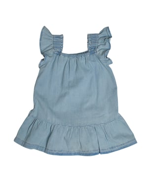 Conjunto de 2 Piezas Vestido Vaquero y Braguita 602112 para Bebé Niña