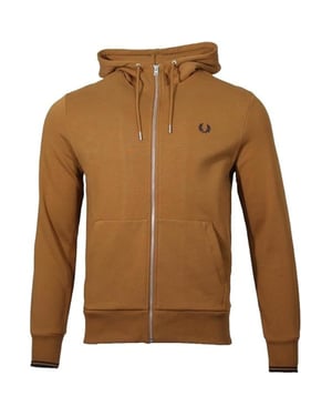 Sudadera Con Capucha Y Cremallera Fred Perry Dark Caramel