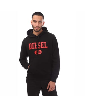 Sudadera negra con capucha y logotipo de Diesel Red 1978