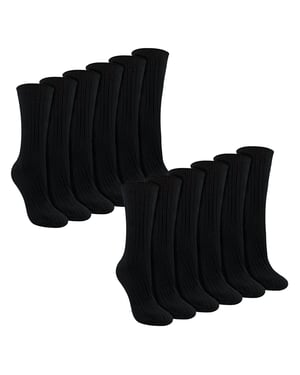 Paquete de 12 pares de calcetines suaves y transpirables 100% algodón para mujeres