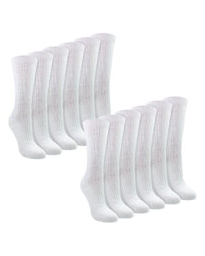 Paquete de 12 pares de calcetines suaves y transpirables 100% algodón para mujeres