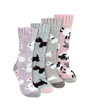4 Pares de Medias de Cama Gruesas y Cálidas para Mujeres