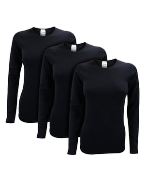 Paquete de 3 Camisetas Térmicas de Manga Larga para Dama para Invierno