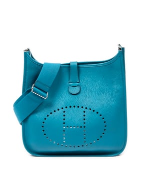 Hermès Evelyne III PM en Zanzíbar azul Piel de becerro