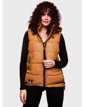 Marikoo chaleco acolchado mujer – Zarinaa ligero con capucha desmontable