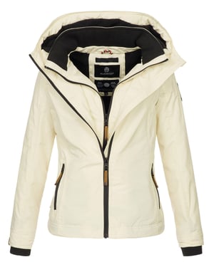 Chaqueta de entretiempo Marikoo Erdbeere para mujer con doble cuello y forro polar