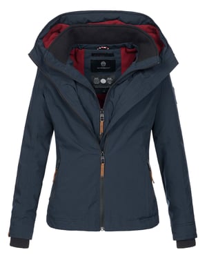 Chaqueta de entretiempo Marikoo Erdbeere para mujer con doble cuello y forro polar