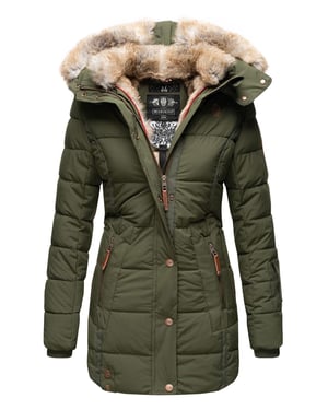 Chaqueta de invierno Marikoo para mujer con capucha y forro de pelo sintético