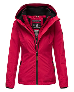 Chaqueta de entretiempo Marikoo Erdbeere para mujer con doble cuello y forro polar