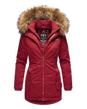 Marikoo abrigo de invierno mujer – Sanakoo cálido con cuello de pelo sintético desmontable