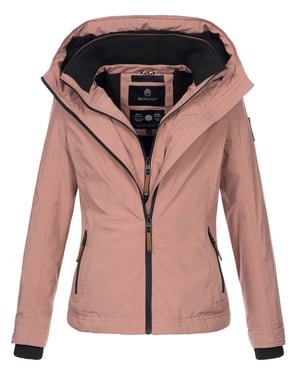 Chaqueta de entretiempo Marikoo Erdbeere para mujer con doble cuello y forro polar