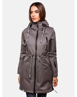 Marikoo chaqueta softshell mujer – Racquellee con capucha y forro polar