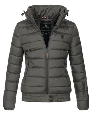 Chaqueta acolchada Marikoo Poisen para mujer con cuello alto y bolsillos de borreguito