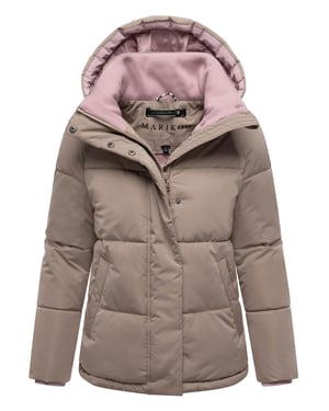 Chaqueta acolchada de mujer Marikoo Omariaa con diseño bicolor y capucha desmontable