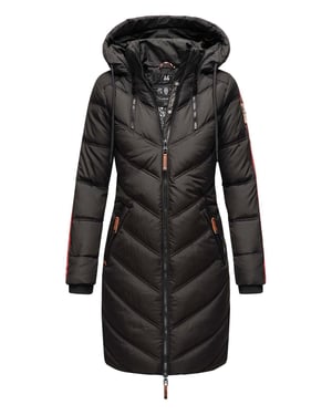 Marikoo abrigo acolchado invierno mujer – Armasa largo con capucha y forro de borreguillo