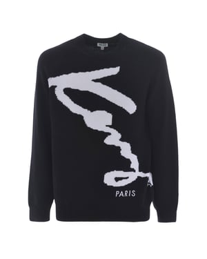 Suéter de punto negro Kenzo Signature