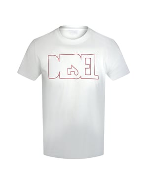 Camiseta Blanca Brillante Con El Logotipo De Diesel
