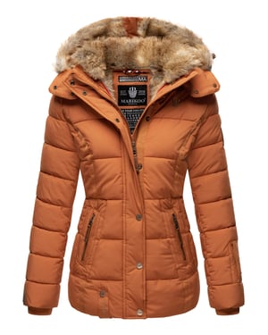 Chaqueta de invierno Marikoo Nekoo para mujer con capucha de pelo sintético y forro de borreguito