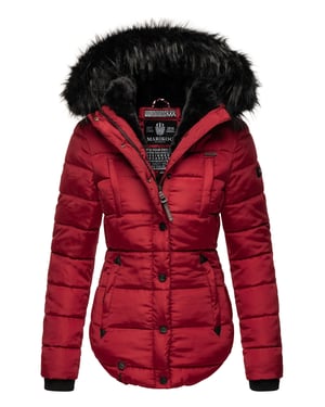 Chaqueta de invierno Marikoo Lotusblüte para mujer con forro de borreguito y cuello de pelo sintético