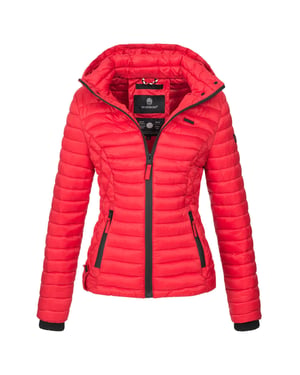 Chaqueta acolchada Marikoo Samtpfote para mujer con capucha desmontable y puños de canalé