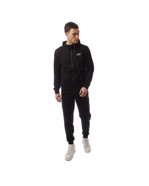 Sudadera con cremallera completa de identidad esencial EA7 de Emporio Armani para hombre en negro