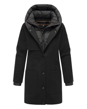 Navahoo Flauschwunder abrigo de invierno para mujer con cuello desmontable