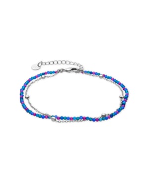 Pulsera Luxenter con cristal púrpura y acabado en plata - Miwa