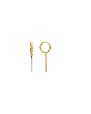 Pendientes Luxenter Brilliant de zirconia terminados en oro amarillo de 18k - Remin