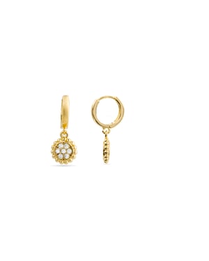 Pendientes Luxenter en oro amarillo de 18k con zirconia brillante - Abdau