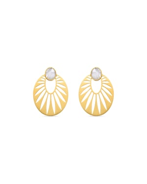 Pendientes Luxenter en nácar blanco acabados en oro amarillo de 18K - Elbi