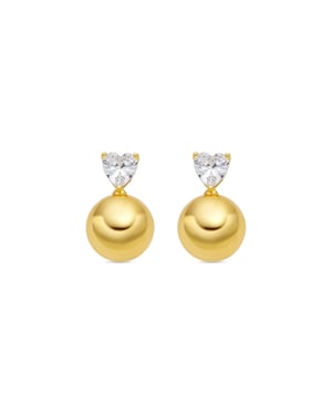 Pendientes Luxenter con zirconia brillante acabado en oro de 18k - Miora