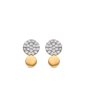 Pendientes Luxenter con zirconia brillante acabado en oro de 18k - Gudpe