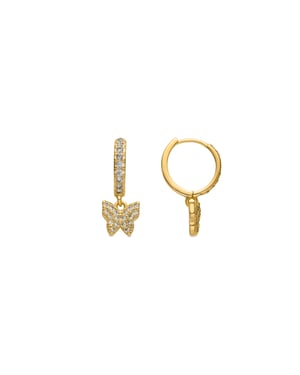 Pendientes Luxenter con zirconia brillante en acabado de oro de 18k - Tailandés