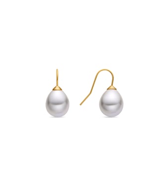 Pendientes Luxenter con acabado en oro de 18 quilates y perla blanca - Gesis