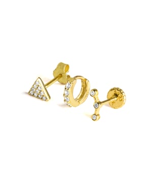 Set de Luxenters en plata de ley 925 con acabado en oro amarillo de 18 quilates - Luxenter