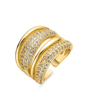 Anillo Luxenter con acabado brillante en oro de 18k y circonitas - Merima