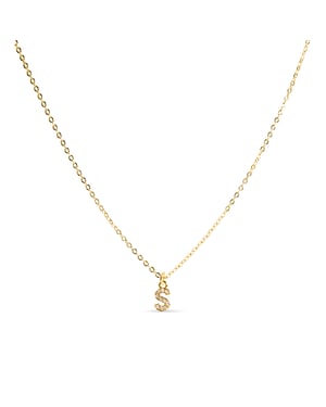 Collar Luxenter con zirconias brillantes acabado en oro de 18 quilates - Alfabeto