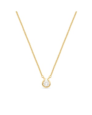 Collar Luxenter de zirconia brillante terminado en oro amarillo de 18 quilates - Ceol