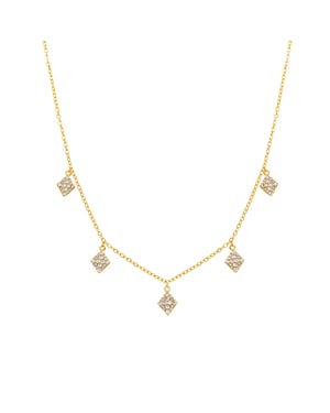 Collar Luxenter con acabado brillante de zirconia en oro de 18k - Tingi