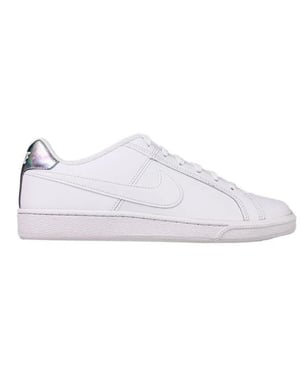 Zapatillas Nike Court Royale Con Tacón Plateado Y Blancas
