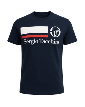 Sergio Tacchini Falcade Camiseta Masculina Azul Marino