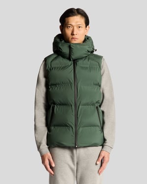 Chaleco acolchado con capucha de gran peso Lyle & Scott - Verde