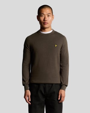 Jersey de Cuello Redondo de Algodón Merino Lyle & Scott - Marrón